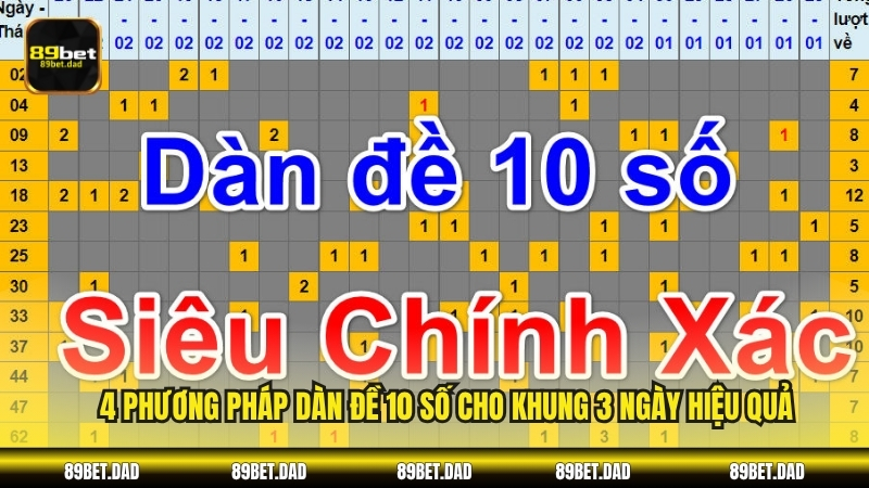 4 phương pháp dàn đề 10 số cho khung 3 ngày hiệu quả